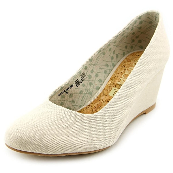 Movmt Grace Wedge Women Open Toe Canvas Ivory Wedge Heel