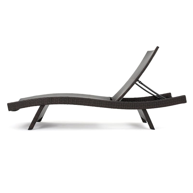 Modern Outdoor Aluminum Frame Wicker Recliner