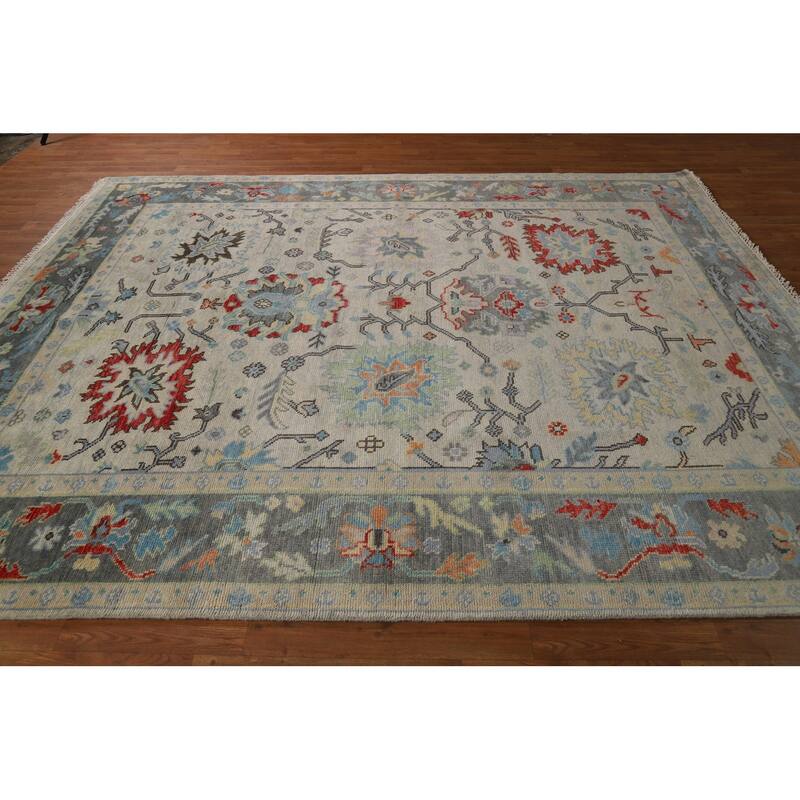 Oushak Indian Area Rug Handmade Transitional Wool Carpet - 8'0"x 9'10"
