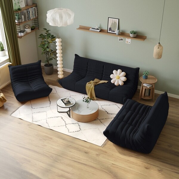 Lazy Floor Sofa Couch Modern Teddy Fabric Sofa Living Room Sofa