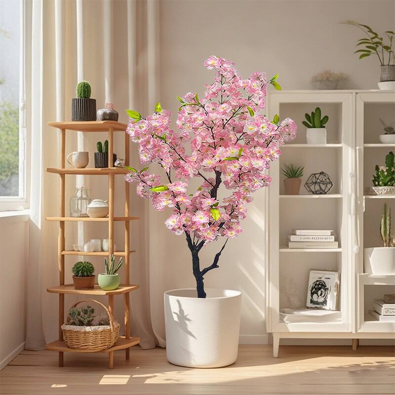 Artificial Cherry Blossom Plants for Home Decor Indoor