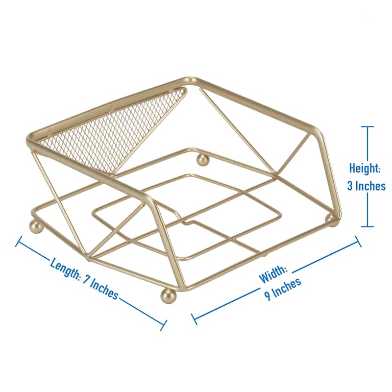 Kitchen Details Geode Napkin Holder in Satin Gold - 8.5"x 7.2"x 3.25"
