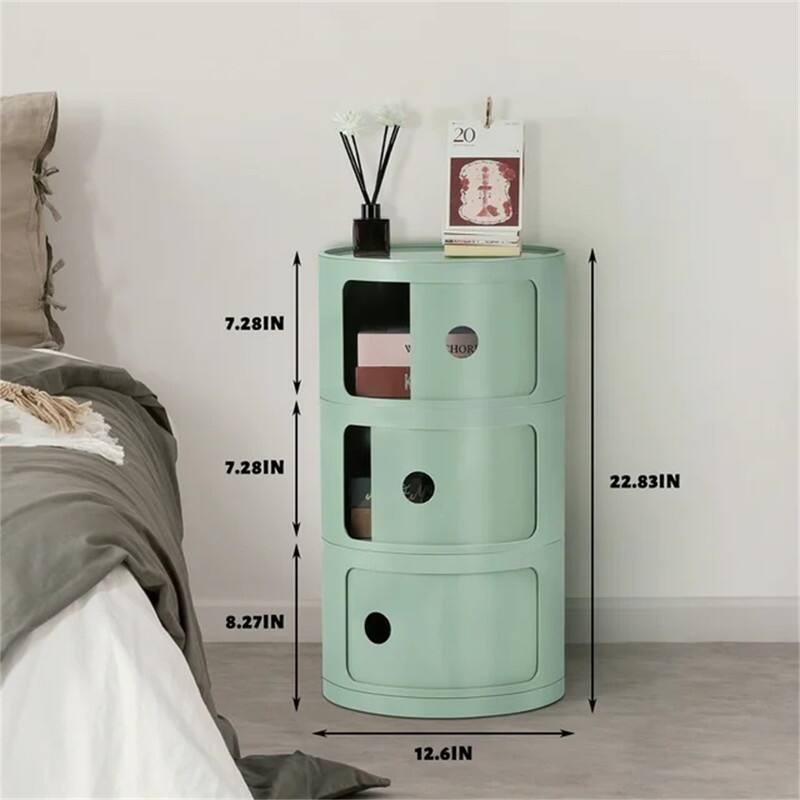 Sliding Barrel Modern Bedroom Nightstand