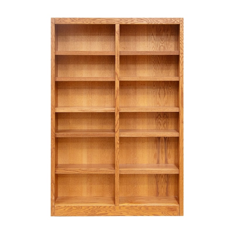 Concepts in Wood Double Wide Wood Bookcase, 12 Shelf, 84 inch Tall