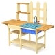 preview thumbnail 1 of 10, Costway Kid's Wooden Mud Kitchen Pretend Cook Playset Toy For Children - See Details As Picture Shows - See Details
