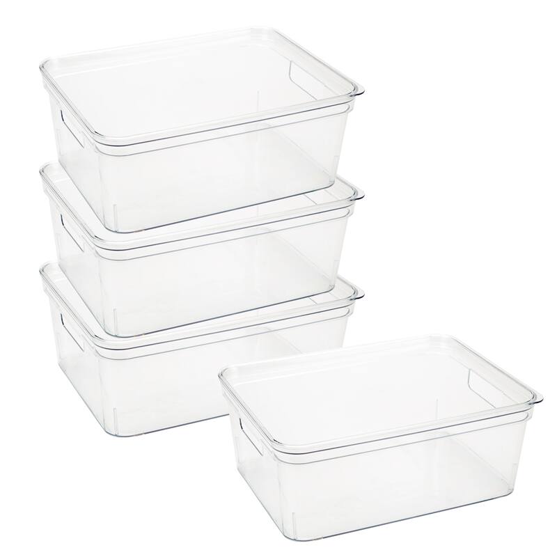 Simplify 4 Pack Lidded Storage Bin - Clear - Medium