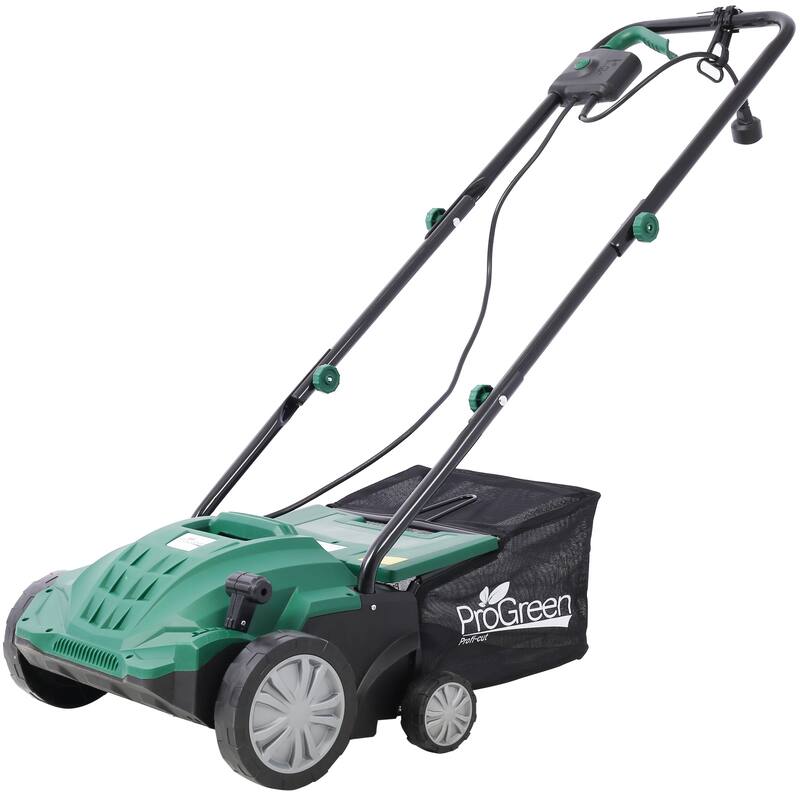 Garden Scarifier, 2-in-1 13INCH Dethatcher 12 Amp Electric Lawn ,Removable Collection Bag extra large 31.7QT