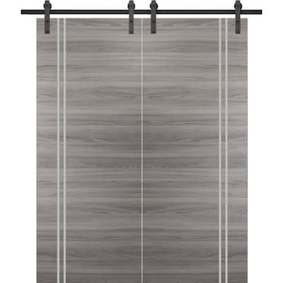 Sturdy Double Barn Door 36 x 80 with Planum 0310 Ginger Ash with 13FT
