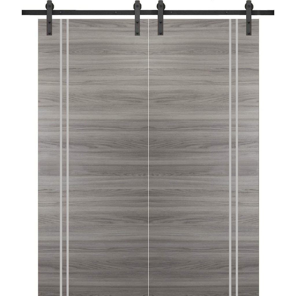 Sturdy Double Barn Door 36 x 80 with Planum 0310 Ginger Ash with 13FT
