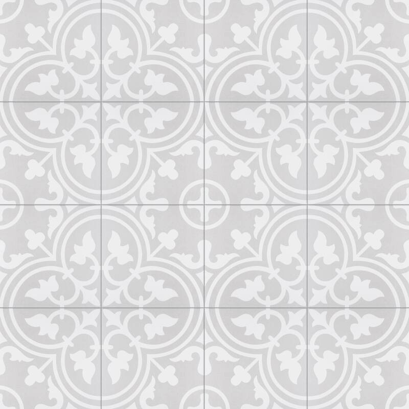 Merola Tile Arte Soft Grey 9-3/4" x 9-3/4" Porcelain Floor and Wall Tile