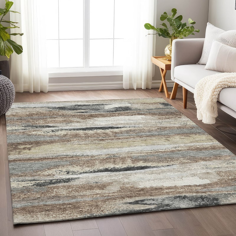 Premium Washable Super Soft Modern Casual Mayfield Rug - Taupe - 10' x 14'