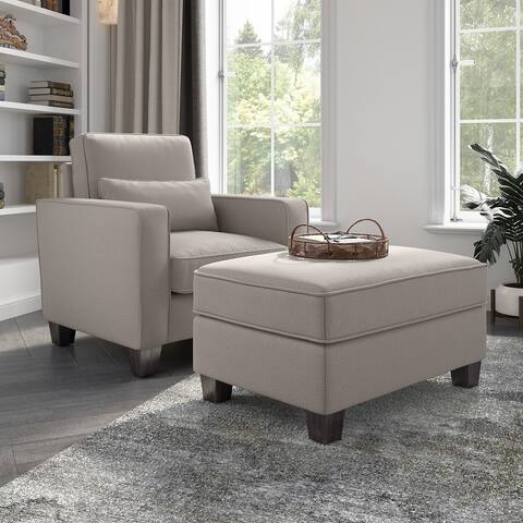 Stockton Accent Chair with Ottoman Set by Bush Furniture