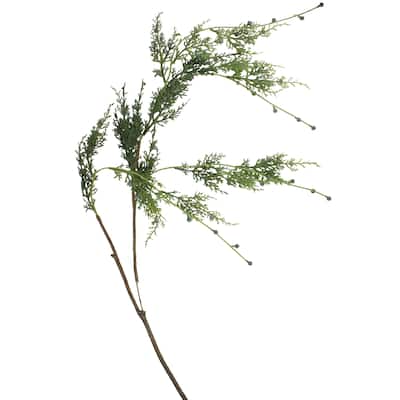 35.5" Green and Brown Cypress Hanging Artificial Christmas Spray