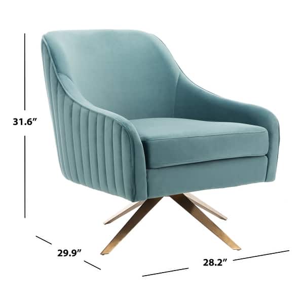 dimension image slide 1 of 3, SAFAVIEH Couture Leyla Channeled Velvet Accent Chair - 28.2"x29.9"x31.6"
