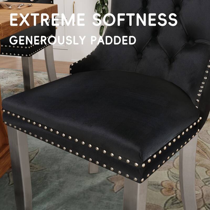 Contemporary Velvet Upholstered Dining Chair Set of 6