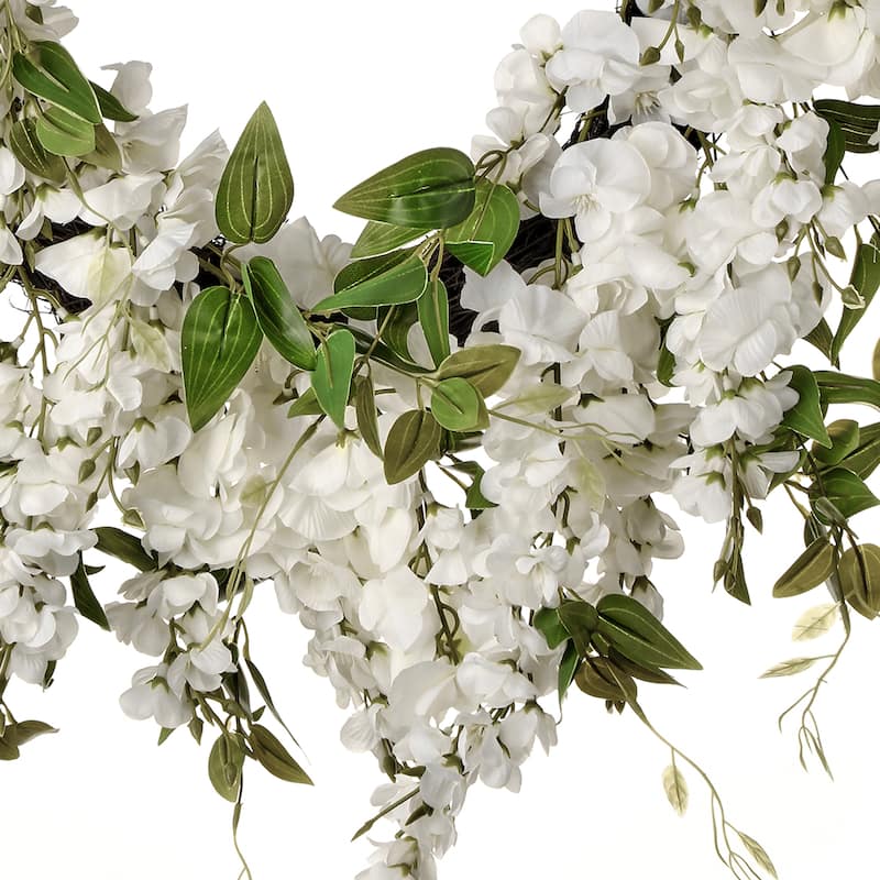 Wisteria And Natural Touch Tradescantia Wreath 22"