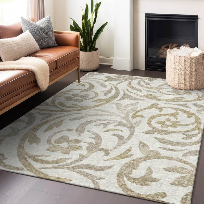 Premium Washable Super Soft Contempory Scroll Mayfield Rug