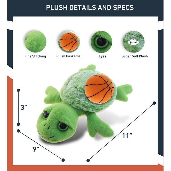 DolliBu Soft Huggable Sea Turtle Stuffed Animal with Basketball Plush ...