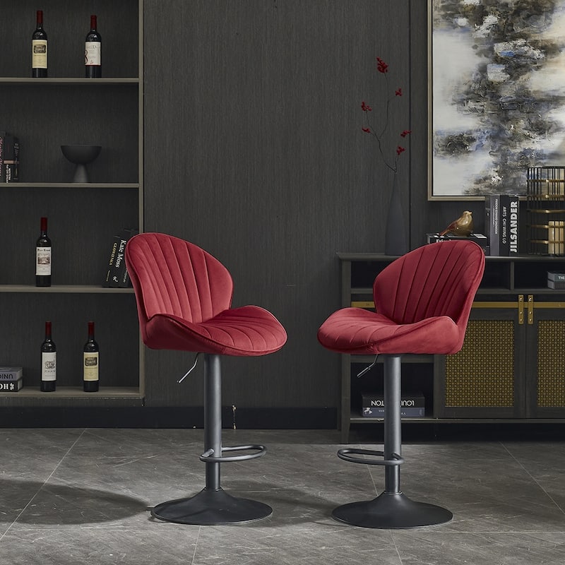 Bar Stools Set of 2,Adjustable Barstools with Back and Footrest