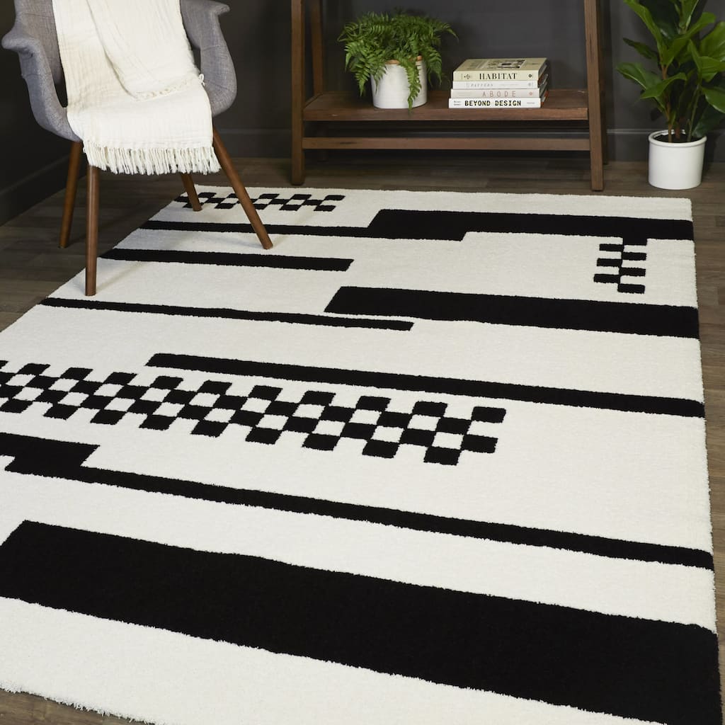 Bernini Modern Checkered Area Rug