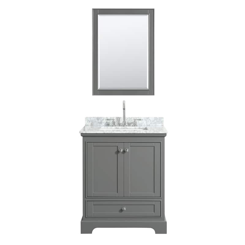 Deborah 30-inch Dark Gray Single Vanity, Square Sink, Med Cab
