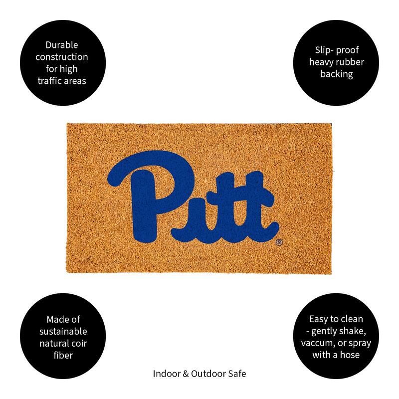 Coir Door Mat, 16"x 28", University of Pittsburgh - 28" x 16"