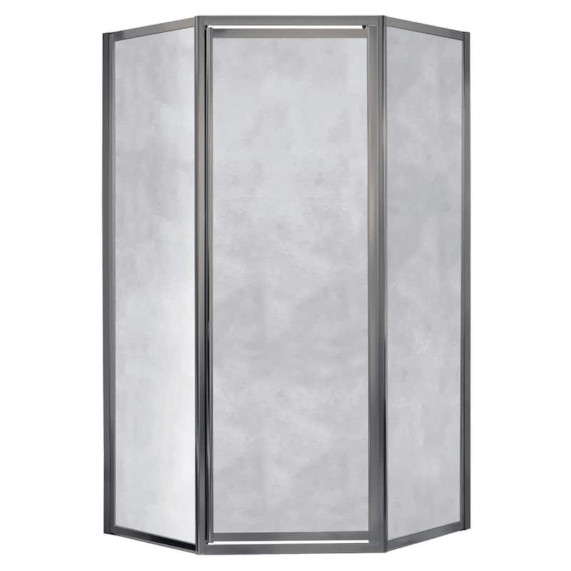 CRAFT + MAIN TDNA0570 Tides 70" High x 59" Wide Framed Shower - Brushed Nickel / Obscure Glass