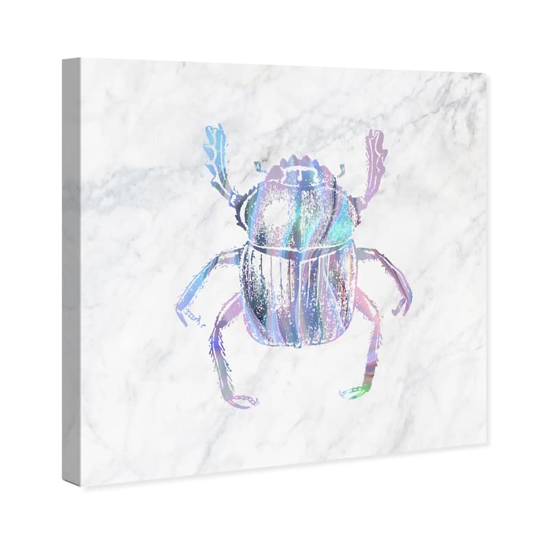 Wynwood Studio Canvas Animals Holo Beetle Gray and Metallic Gray Modern & Contemporary Wall Art Canvas Print
