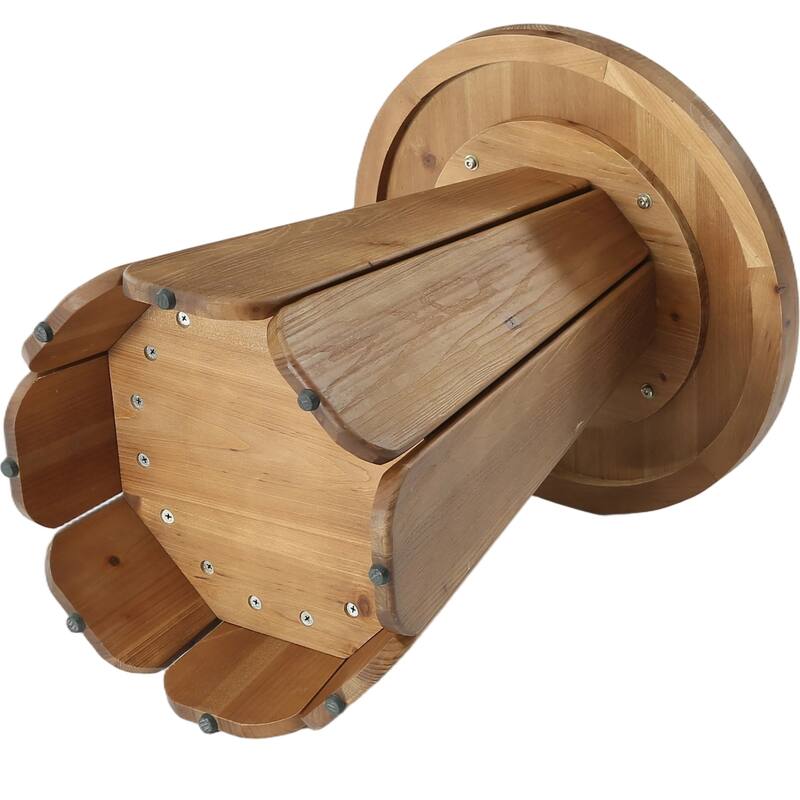 20 Inch Solid Wood End Table for Living Room, Round Side Table for Bedroom