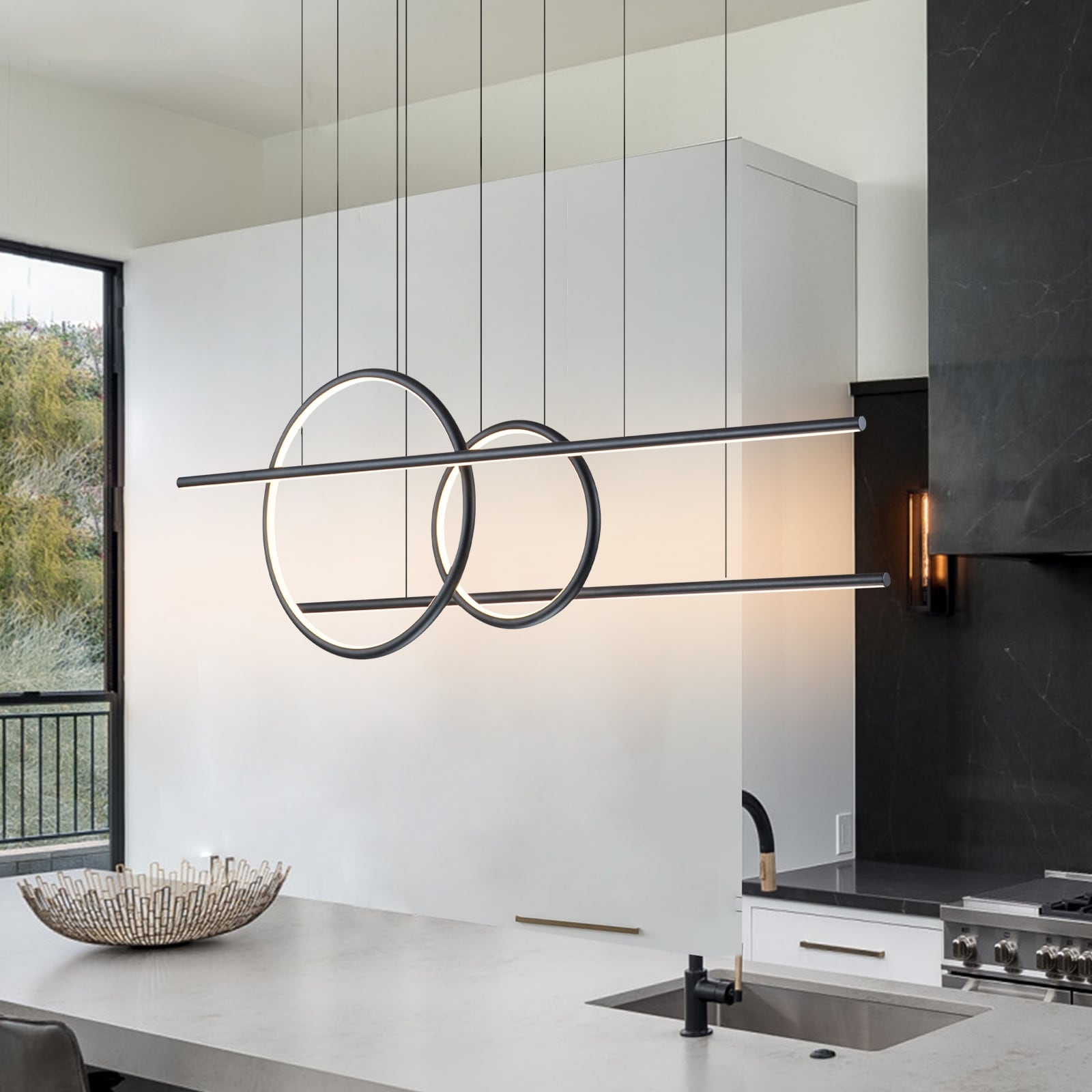 Kitchen island deals linear pendant lighting