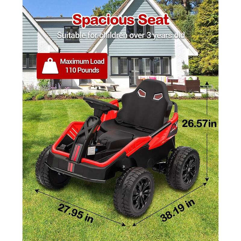 24V Kids Electric Car with Parent Control, 200W 4x4 Ride On Toy for Big Kids,4 Wheeler ATV