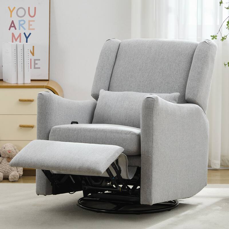 Wingback Swivel Rocker Recliner Chair, Glider Rocker Recliner, Rocking Chair Nursery for Living Room Bedroom Apartment
