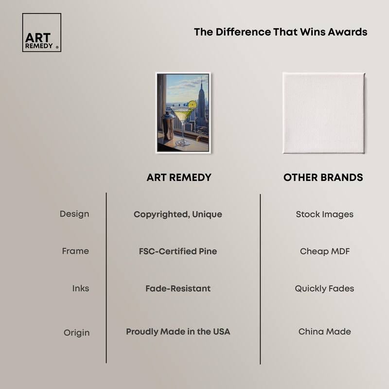 Classy Drink in NYC Canvas by Art Remedy