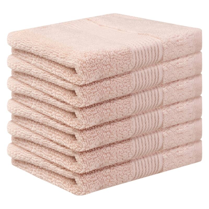 Cotton Wash Cloths for Face, Striped Face Cloths, Highly Absorbent and Lightweight Towels for Bathroom, Hotel, Spa 13" x 13"