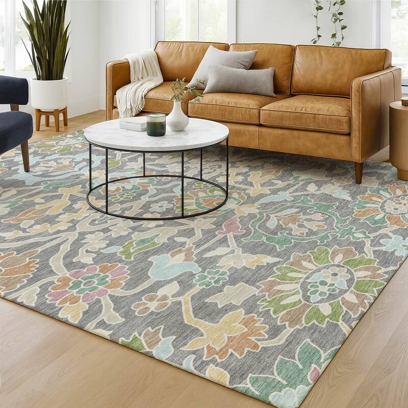 Machine Washable Indoor/ Outdoor Traditional Blanca Chantille Rug