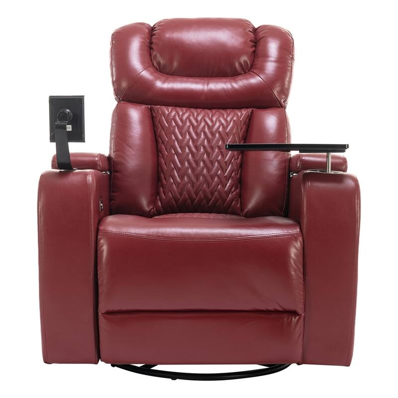 270 Degree Swivel PU Leather Power Recliner