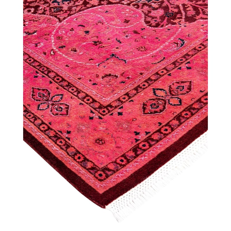 Fine Vibrance, One-of-a-Kind Hand-Knotted Area Rug - Pink, 4' 6" x 7' 3" - 4' 6" x 7' 3"