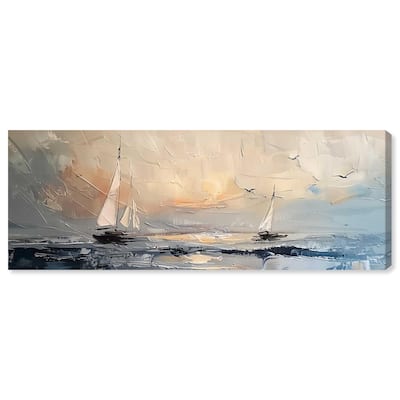 Early Sail Panoramic Canvas by Art Remedy, Gallery Wrapped