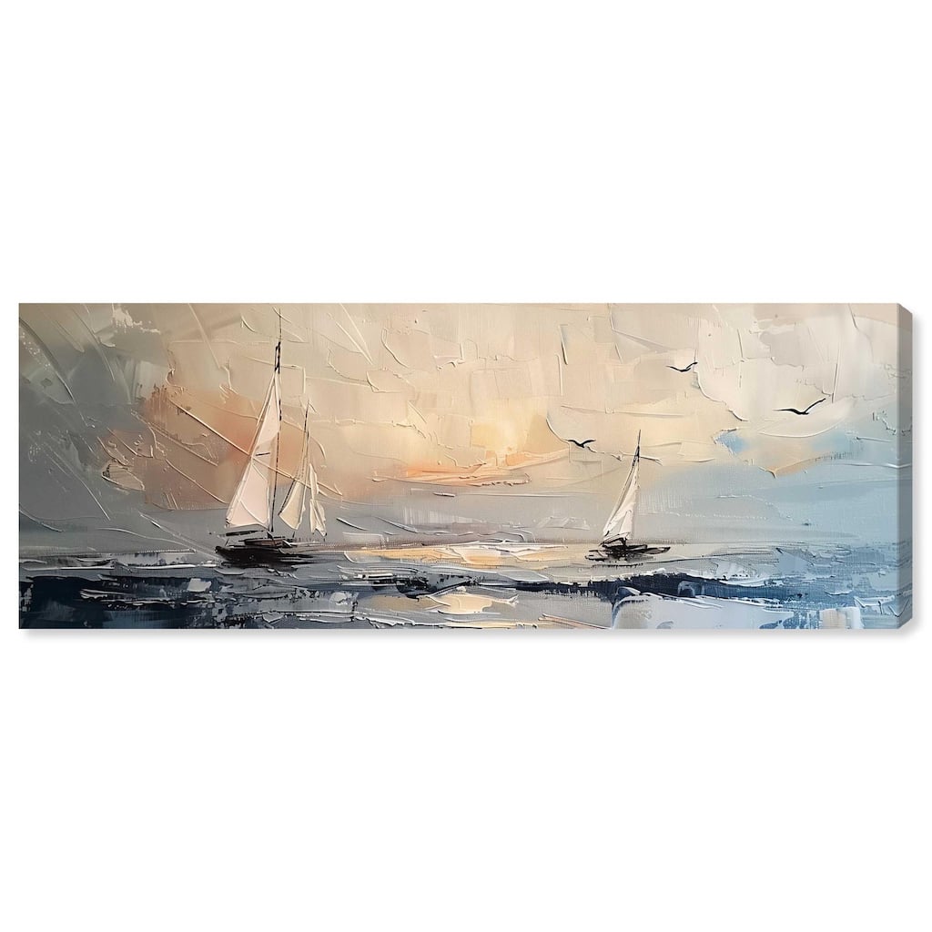 Early Sail Panoramic Canvas by Art Remedy, Gallery Wrapped