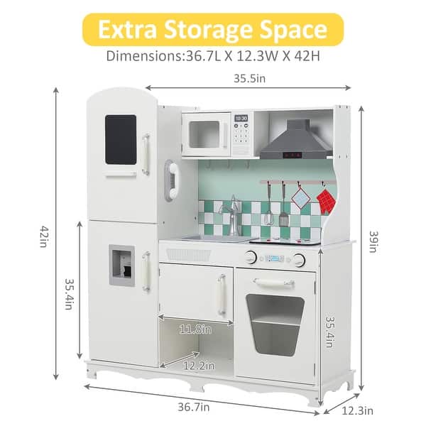 Play Kitchen for Kids, Wooden Kitchen Playset