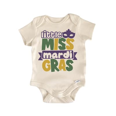 Little Miss Mardi Gras - Baby Boy Girl Clothes Infant Bodysuit Funny Cute Newborn