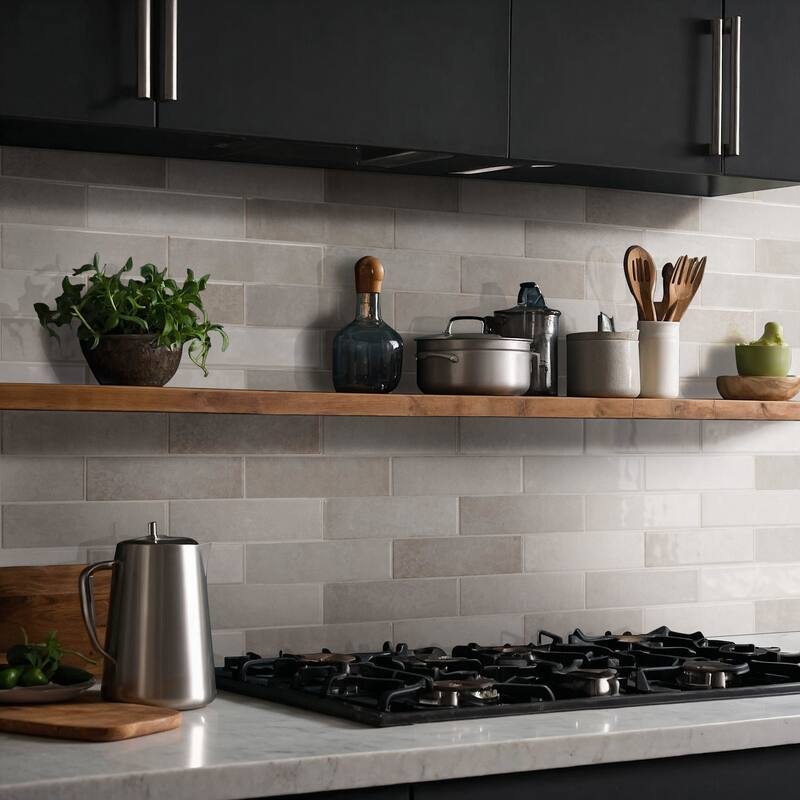 Ackland AKNPTHOK3X12G-CA Hoku - 3" x 12" Ceramic Rectangle Wall Tile -