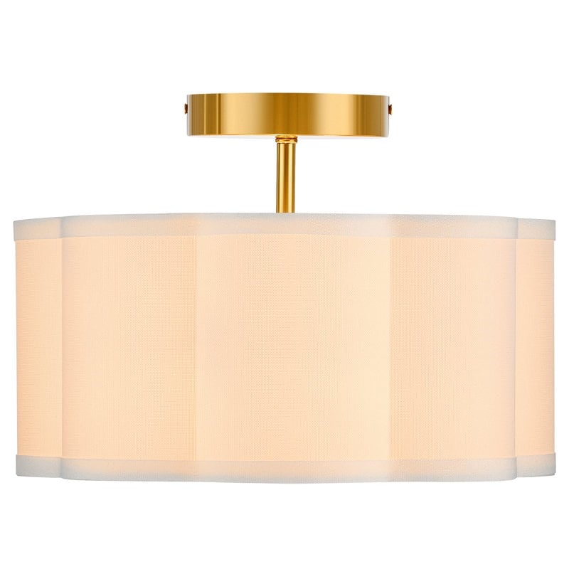 CO-Z 13 in 3-Light Semi Flush Mount Ceiling Light Fabric - 12.6"
