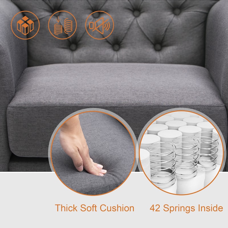 Accent Club Chair Comfortable Single Sofa Chair Indoor Seating with Arms & Padded Seat