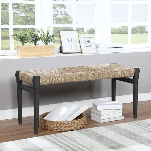 OS Home and Office Furniture Winchester Bench with Natural Seagrass