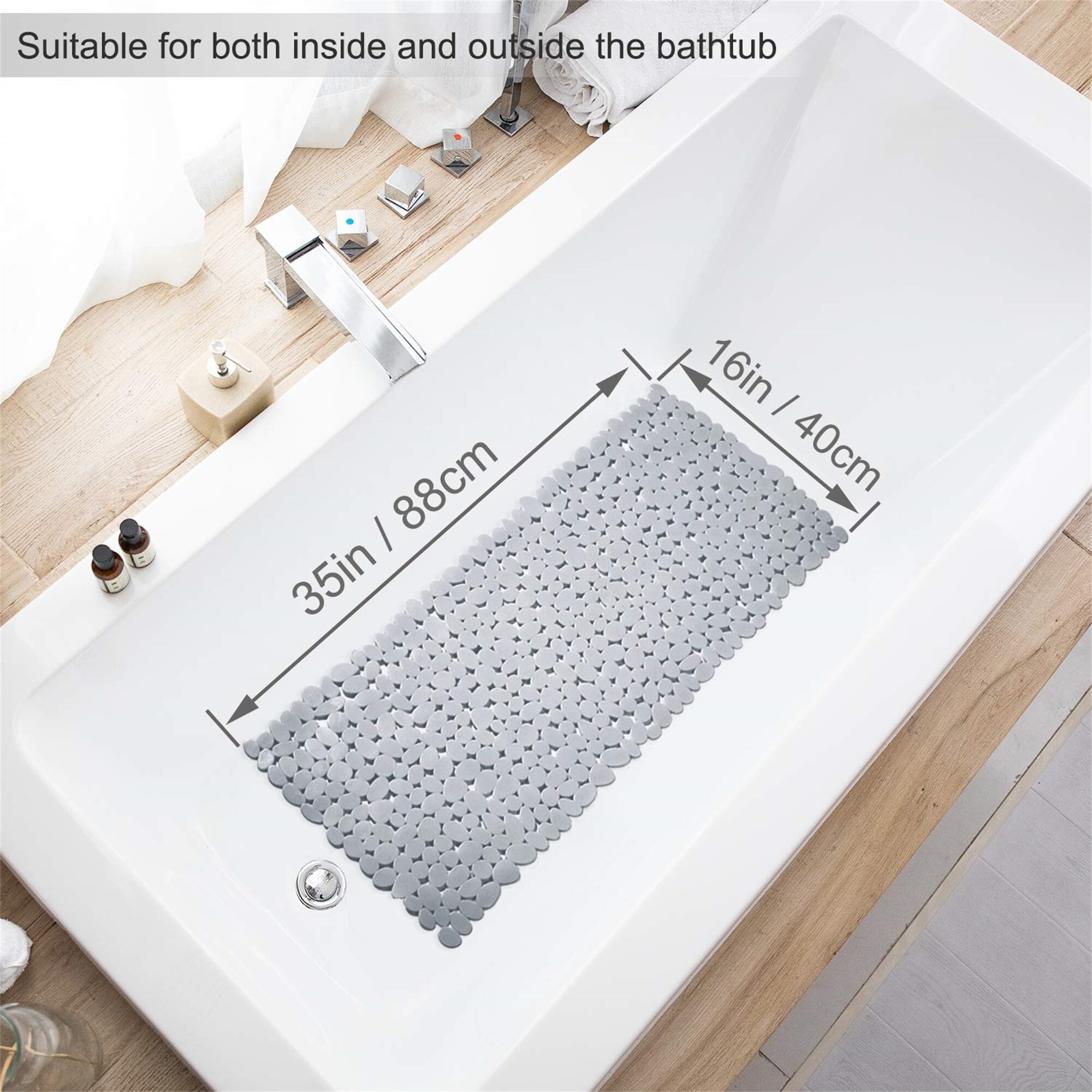 Bathtub Mat Non Slip Pebble Bath Shower Mat - On Sale - Bed Bath & Beyond -  38142131