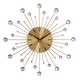 preview thumbnail 56 of 68, Gold / Copper / or Silver Iron Metal Starburst Sun Glam Wall Clock