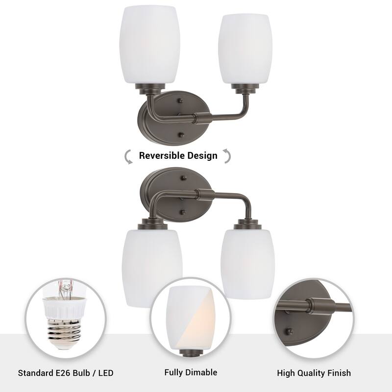 Brio Lighting Meira 2-Light Dimmable Bathroom Vanity Light