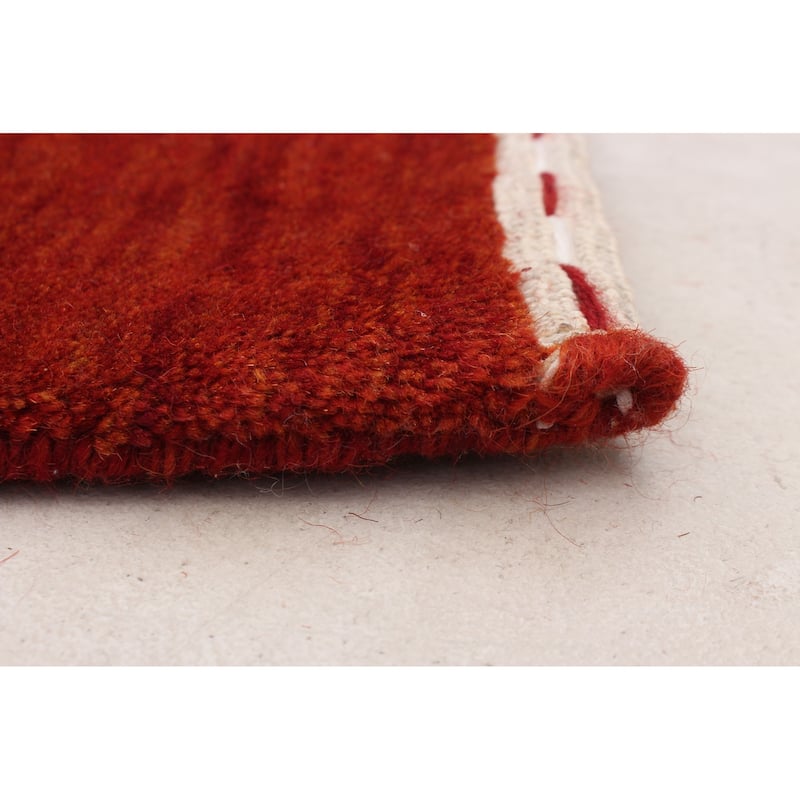 ECARPETGALLERY Hand Loomed Kashkuli Gabbeh Dark Copper Wool Rug - 8'0 x 9'9