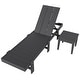 preview thumbnail 46 of 113, Shoreside Modern Poly Eco-Friendly All Weather Reclining Chaise Lounge With Wheels and Side Table (2-Piece Set)